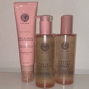 Lacuna Skincare Trio – Cleanser + Moisturizer + Setting Spray (New)